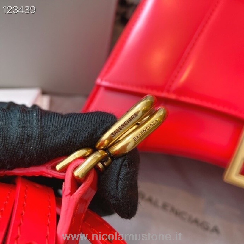 Qualità Originale Balenciaga Borsa A Clessidra 24cm Pelle Di Vitello Hardware Oro Invecchiato Collezione Autunno/inverno 2020 Rosso