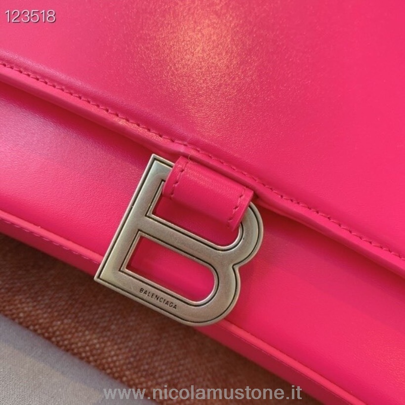 Qualità Originale Balenciaga Borsa A Clessidra 32 Cm Pelle Di Vitello Hardware Argento Invecchiato Collezione Autunno/inverno 2020 Rosa Caldo