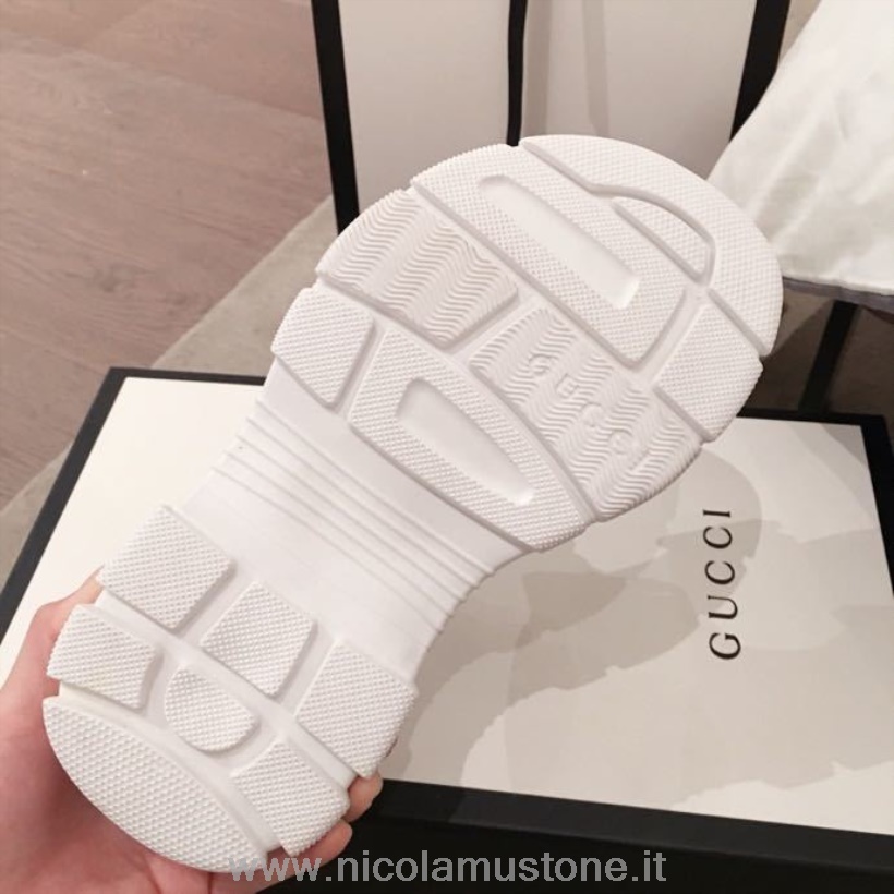 Gucci Aguru Offene Sandalen Mit 2 Schnallen In Original Qualität Kalbsleder Kollektion Frühjahr/sommer 2020 Weiß