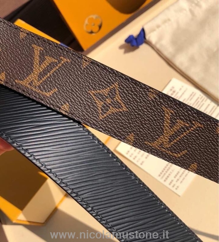 Louis Vuitton 35 Cm Gürtel In Originalqualität Gold-hardware Monogramm Canvas Kollektion Herbst/winter 2020 Braun/schwarz