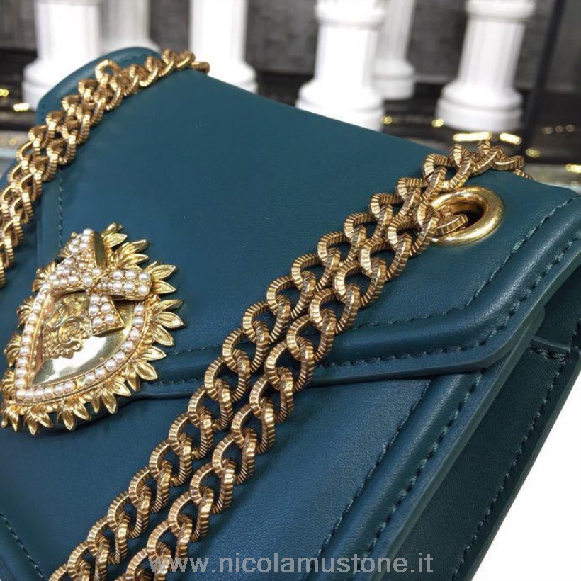 Original Qualität Dolce Gabbana Hingabe Heiliges Herz Tasche 22cm Kalbsleder Kollektion Herbst/winter 2018 Grün