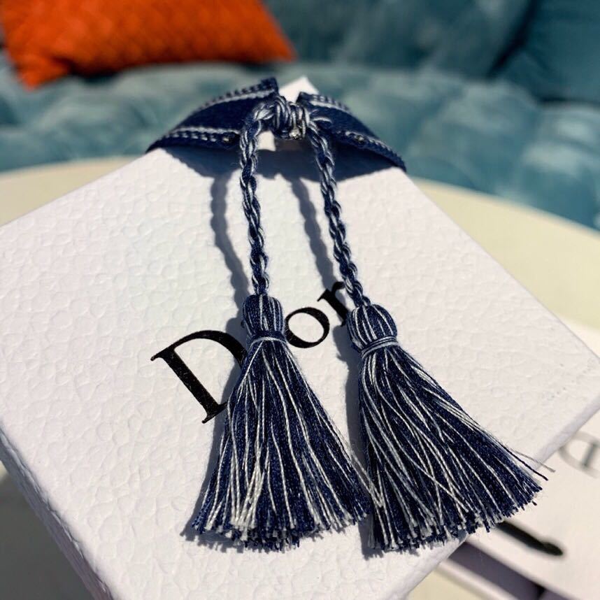 Original Qualität Christian Dior Jadior Gewebtes Armband Frühjahr/sommer Kollektion 2019 Mehrfarbig Marineblau/weiß