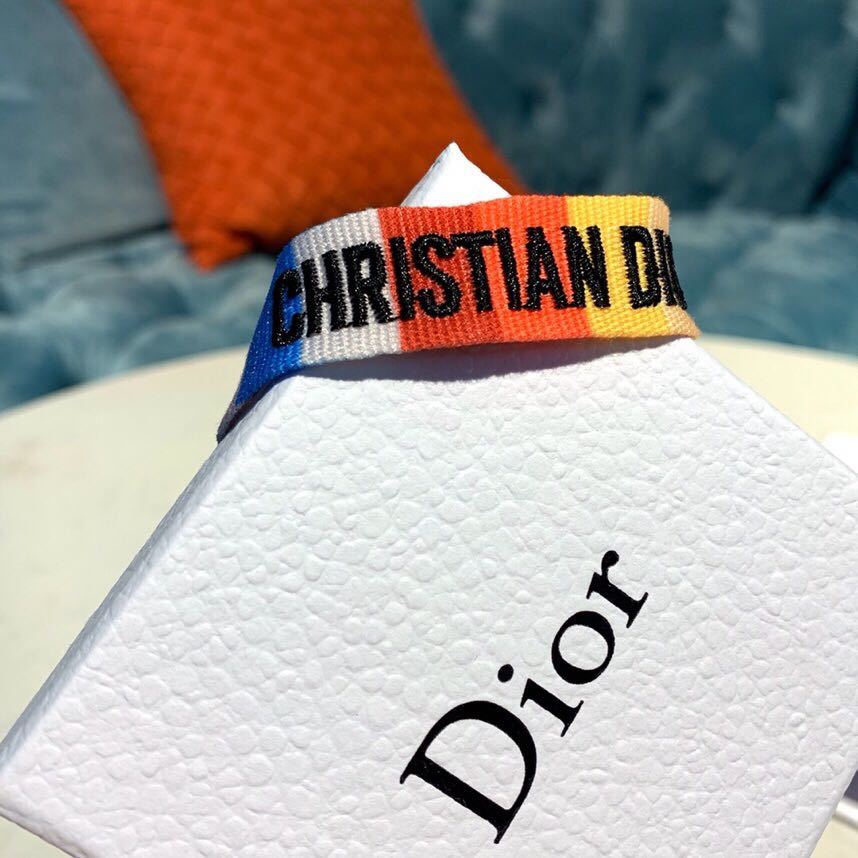 Original Qualität Christian Dior Jadior Gewebtes Armband Frühjahr/sommer Kollektion 2019 Mehrfarbiger Regenbogen