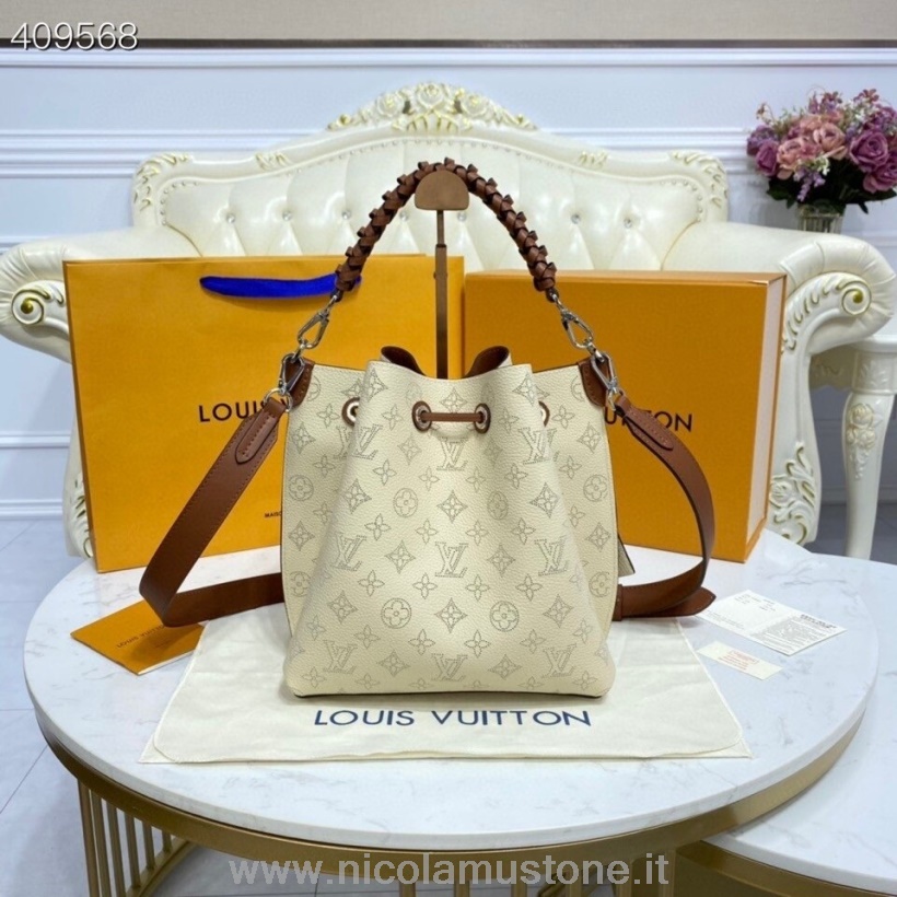 Original Qualität Louis Vuitton Muria Tasche 22 Cm Mahina Kalbsleder Kollektion Frühjahr/sommer 2021 M55801 Creme
