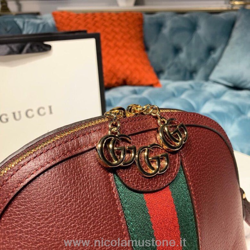 Original Qualität Gucci Ophidia Umhängetasche 24cm 499621 Kalbsleder Frühjahr/Sommer 2019 Kollektion Burgund