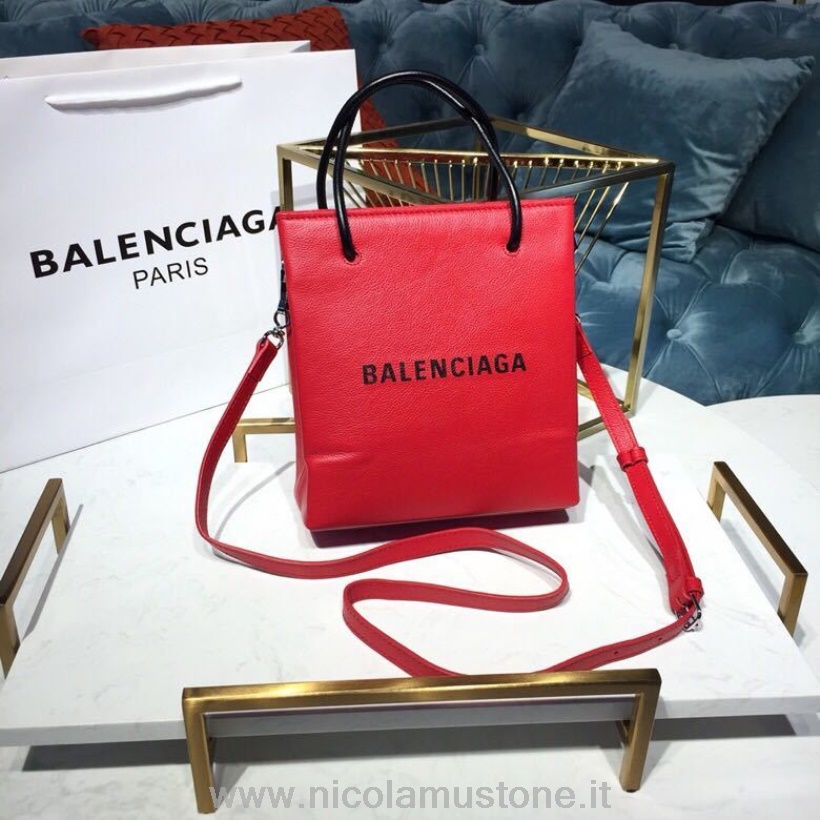 Balenciaga Shopping Tote Xxs Bag 20cm In Originalqualität Aus Natürlich Genarbtem Kalbsleder Frühjahr/sommer Kollektion 2019 Rot