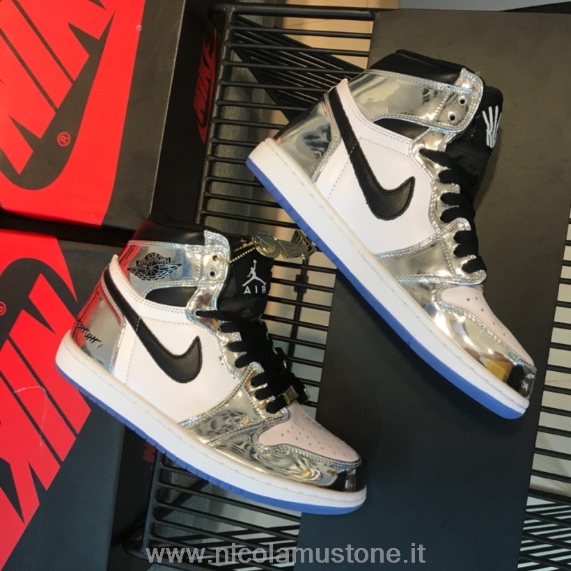 Nike Air Jordan 1 Retro Baned Gs Herren Turnschuhe Silber/weiß In Originalqualität