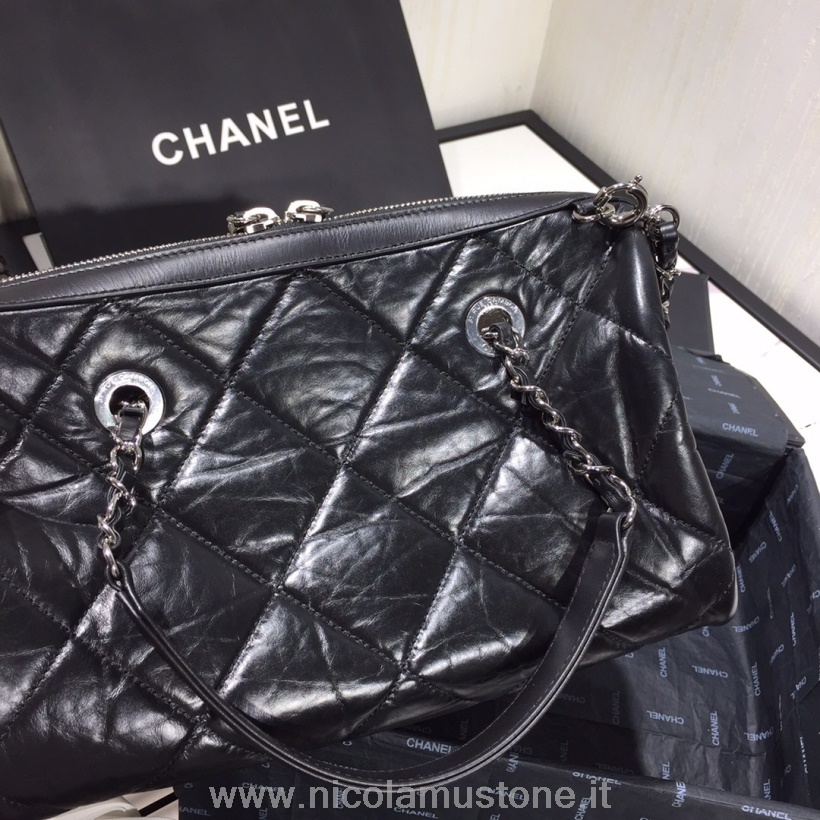 Original Qualität Chanel Bowling Tasche As1321 28cm Lammleder Kollektion Frühjahr/sommer 2020 Schwarz