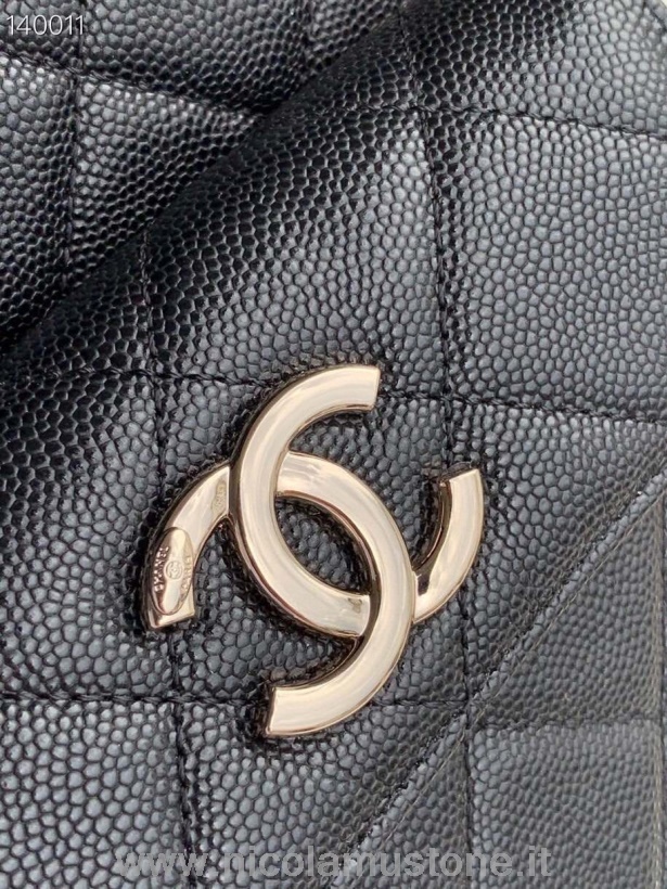 Original Qualität Chanel Duma Rucksack 24cm Gold Hardware Kaviar Leder Kollektion Herbst/winter 2020 Schwarz