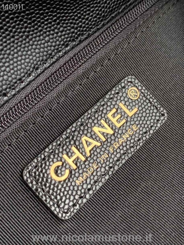 Original Qualität Chanel Duma Rucksack 24cm Gold Hardware Kaviar Leder Kollektion Herbst/winter 2020 Schwarz