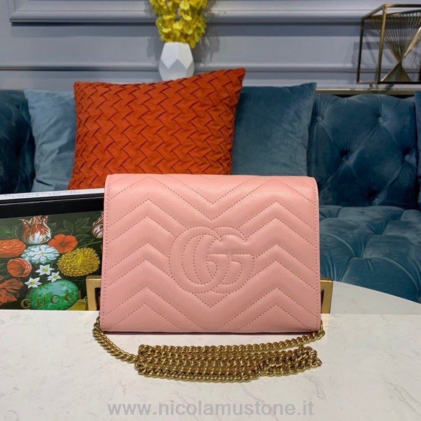 Gucci Gg Marmont Woc Umhängetasche 20cm Kalbsleder Kollektion Herbst/winter 2019 In Original Qualität Rosa