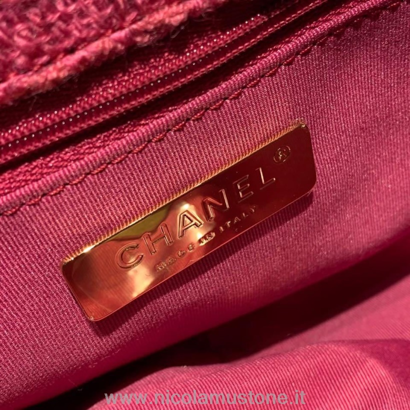Chanel 19 Überschlagtasche 26cm Tweed/Ziegenleder In Originalqualität Herbst/Winter 2019 Akt 1 Kollektion Pink