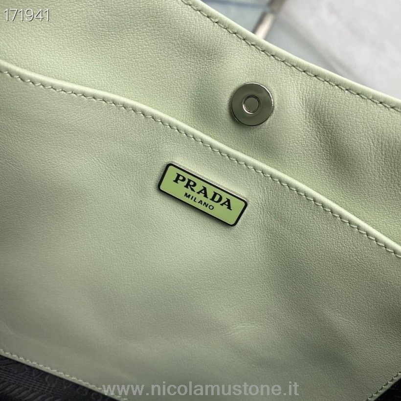 Prada Hobo Bag 28cm 6100 Kalbsleder Cruise Kollektion 2021 Limettengrün In Originalqualität