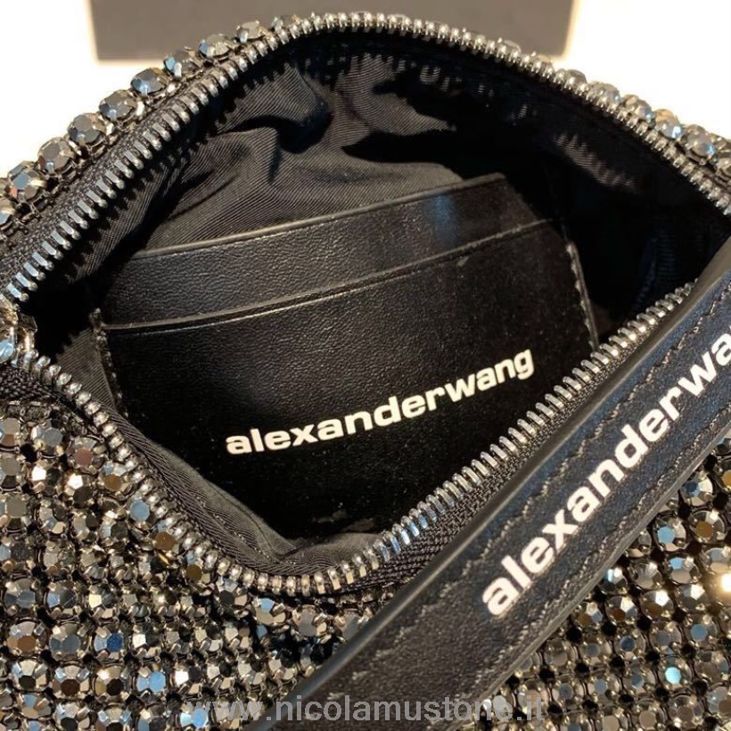 Alexander Wang Crystal Chainmesh Clutch Bag In Originalqualität 16cm Kalbsleder Frühjahr/sommer Kollektion 2019 Black Crystal