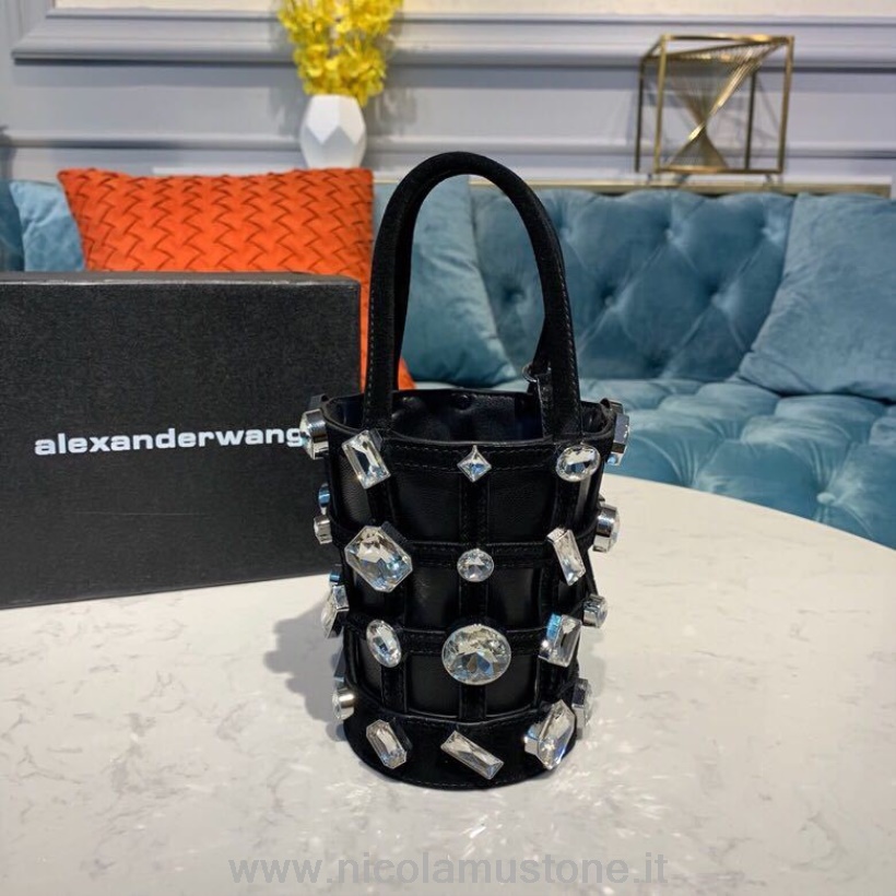 Alexander Wang Roxy Mini Bucket Bag 15cm Kette Verziert Kalbsleder Frühling/sommer Kollektion 2019 Schwarz