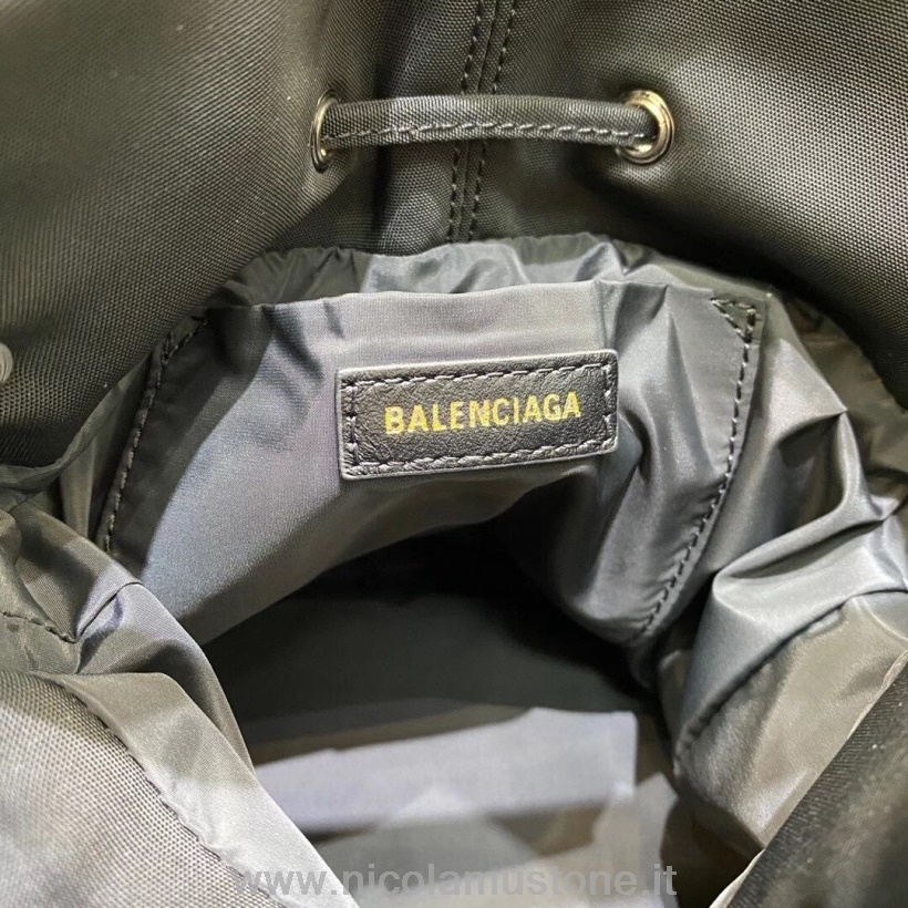 Balenciaga Wheel Xs Bucket Bag Canvas Herbst/Winter 2020 Kollektion In Originalqualität Schwarz