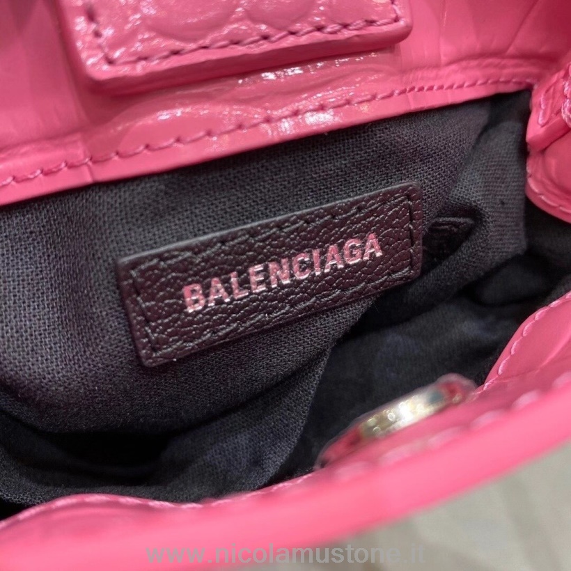 Balenciaga Xxs North South Tote Bag Croc Stamp Kalbsleder Kollektion Herbst/winter 2020 Pink In Originalqualität