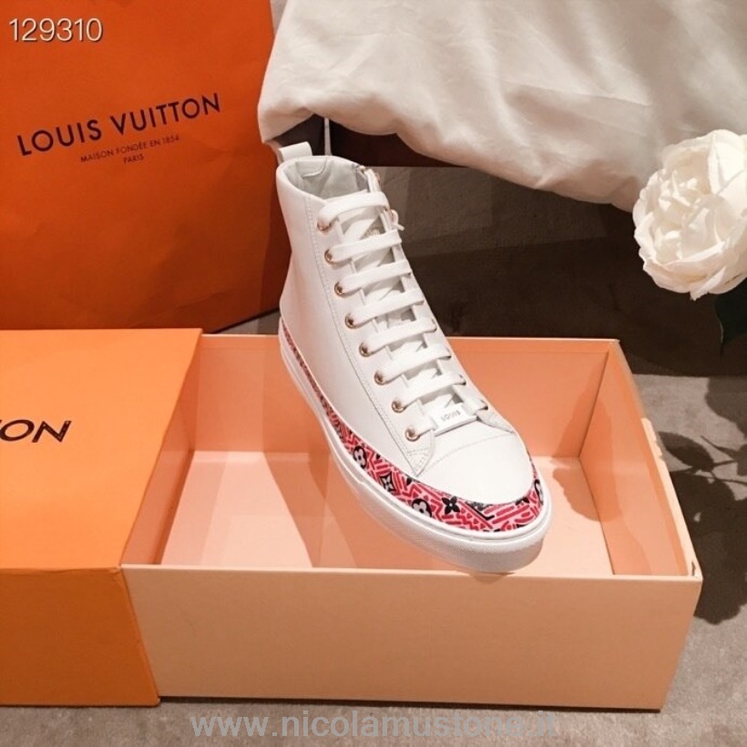 Louis Vuitton Crafty Stellar High-top Sneakers In Originalqualität Kalbsleder Kollektion Frühjahr/sommer 2020 1a85em Weiß/rot