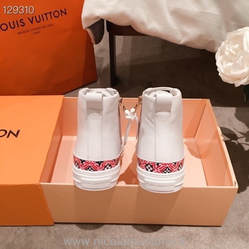 Louis Vuitton Crafty Stellar High-top Sneakers In Originalqualität Kalbsleder Kollektion Frühjahr/sommer 2020 1a85em Weiß/rot