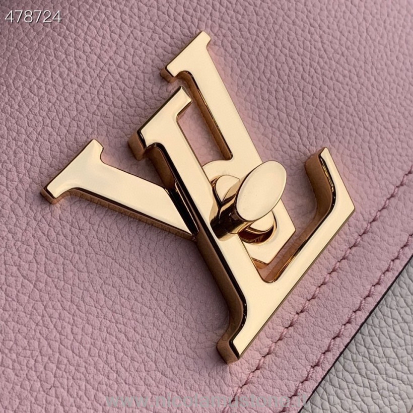 Original Qualität Louis Vuitton Lock Me Tender Tasche 20cm Genarbtes Kalbsleder Frühjahr/Sommer 2021 Kollektion M58555 Rose Water