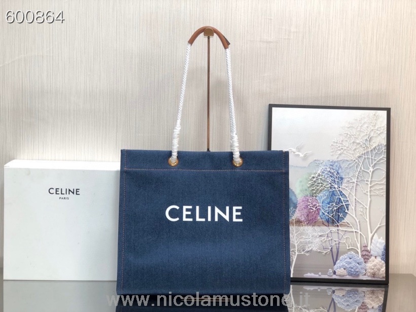 Original Qualität Celine Cabas Jeanstasche 45cm Kalbsleder Kollektion Herbst/winter 2021 Blau