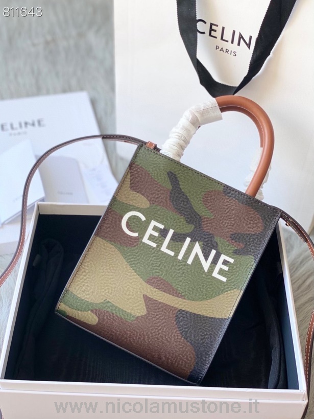 Original Qualität Celine Triomphe Mini Tote Bag 18cm Kalbsleder Kollektion Frühjahr/sommer 2022 Grün/hellbraun