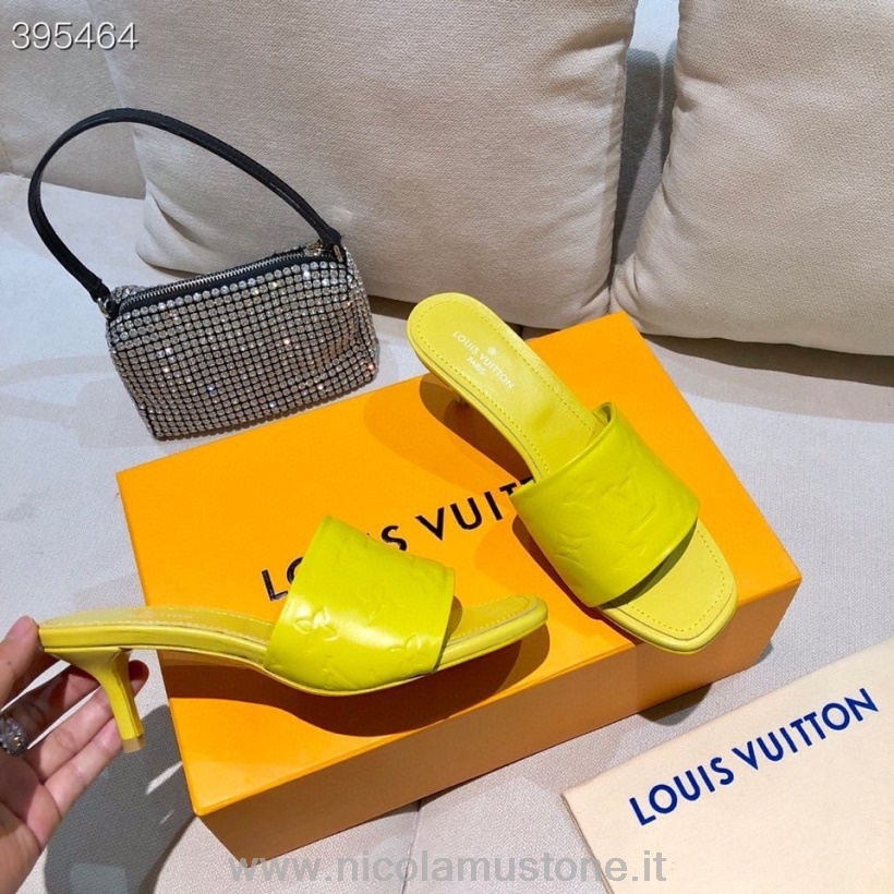 Original Qualität Louis Vuitton Revival Mule Sandalen Lammleder Kollektion Frühjahr/sommer 2021 Gelb