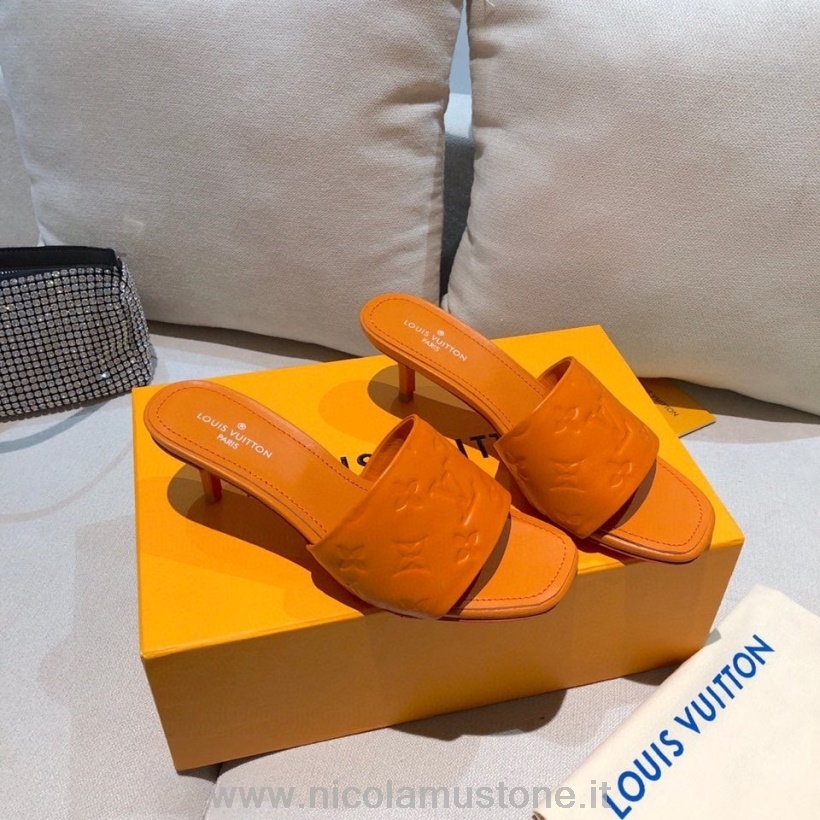 Original Qualität Louis Vuitton Revival Mule Sandalen Lammleder Kollektion Frühjahr/sommer 2021 Orange