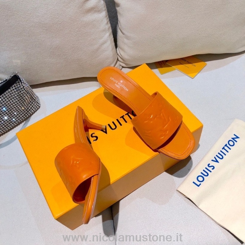 Original Qualität Louis Vuitton Revival Mule Sandalen Lammleder Kollektion Frühjahr/sommer 2021 Orange