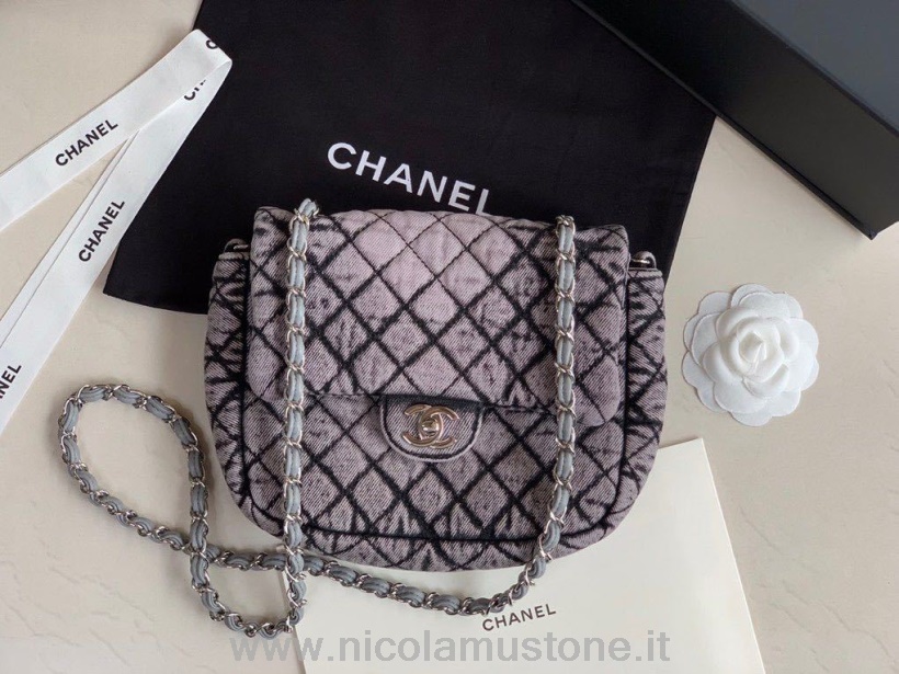 Original Qualität Chanel Denim Umschlagtasche 20 Cm Lammleder Kreuzfahrt Saisonkollektion 2020 Grau