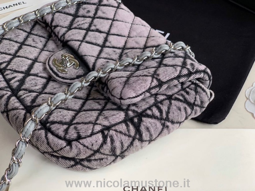 Original Qualität Chanel Denim Umschlagtasche 20 Cm Lammleder Kreuzfahrt Saisonkollektion 2020 Grau