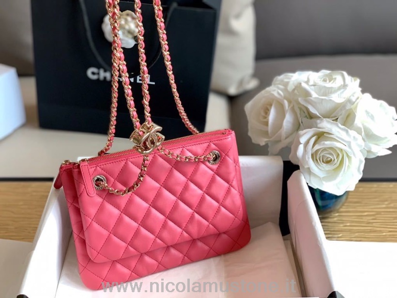 Original Qualität Chanel Doppeltasche Taschen Mit Riemen 28 Cm Lammleder Leder Gold Hardware Cruise Kollektion 2020 Ap1073 Pink