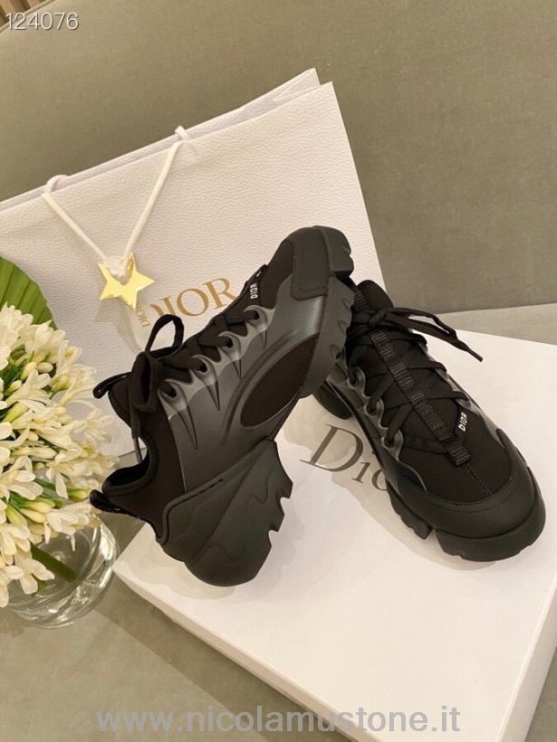 Original Qualität Christian Dior D-connect Neopren Sneaker Kalbsleder Kollektion Herbst/winter 2020 Schwarz
