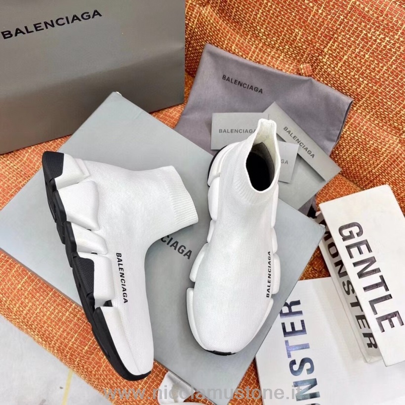 Balenciaga Speed 20 Knit Socke Sneakers Frühjahr/sommer 2021 Kollektion Weiß In Originalqualität