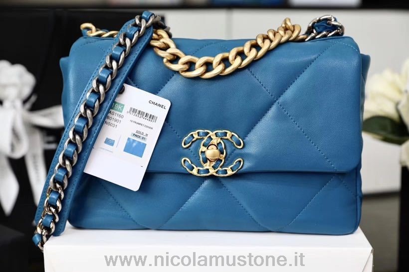 Original Qualität Chanel 19 Umschlagtasche 26cm Ziegenleder Frühjahr/sommer 2020 Akt 1 Kollektion Blaugrün