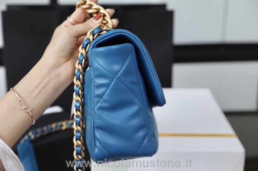 Original Qualität Chanel 19 Umschlagtasche 26cm Ziegenleder Frühjahr/sommer 2020 Akt 1 Kollektion Blaugrün