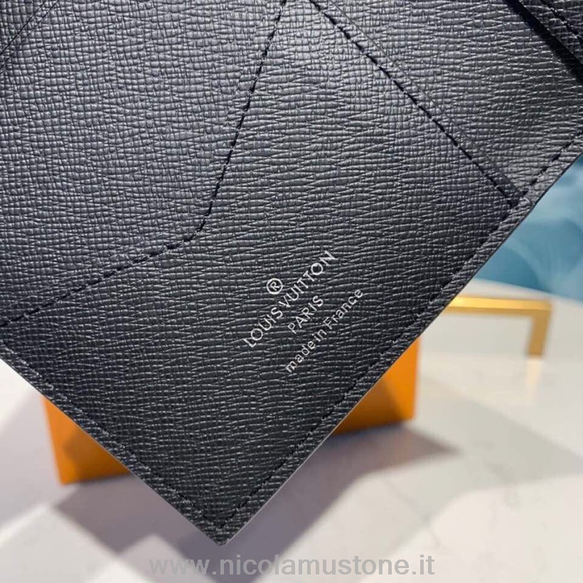 Originalqualität Louis Vuitton Reisepasshülle 15 Cm Monogram Eclipse Canvas Frühjahr/Sommer 2019 Kollektion M64501 Schwarz