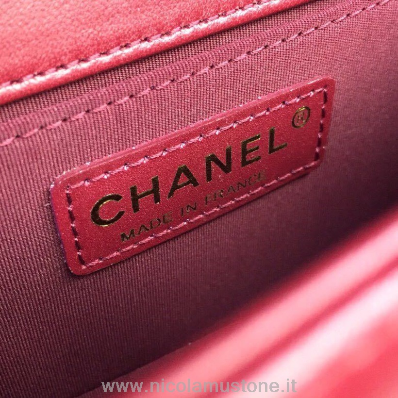 Original Qualität Chanel Leboy Tasche 20 Cm Lammleder Gold Hardware Frühjahr/sommer 2018 Akt 1 Kollektion Bordeaux