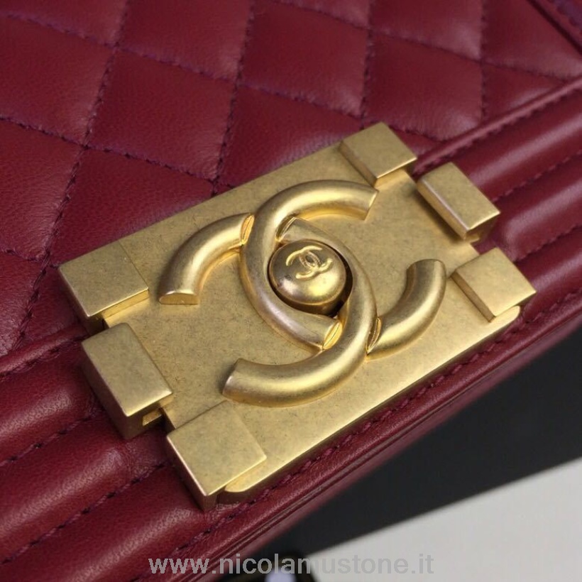 Original Qualität Chanel Leboy Tasche 20 Cm Lammleder Gold Hardware Frühjahr/sommer 2018 Akt 1 Kollektion Bordeaux