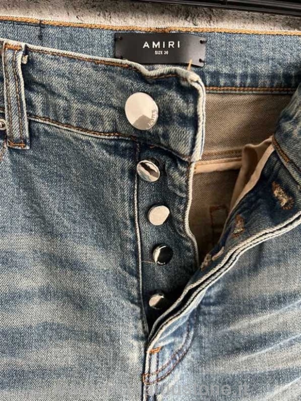 Amiri Stone Washed Ripped Skinny Leg Denim Jeans In Originalqualität Frühjahr/Sommer 2022 Kollektion Blau