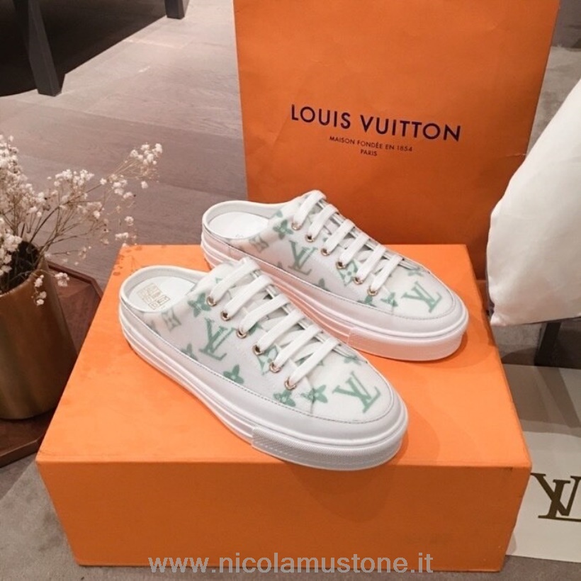 Original Qualität Louis Vuitton Stellar Mule Sneakers Kalbsleder Kollektion Frühjahr/sommer 2020 1a87f3 Grün/weiß