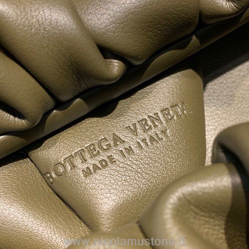 Original Qualität Bottega Veneta The Umhängetasche Croissanttasche 40cm Geschmeidiges Kalbsleder Goldfarbene Hardware Kollektion Frühjahr/Sommer 2020 Olivgrün