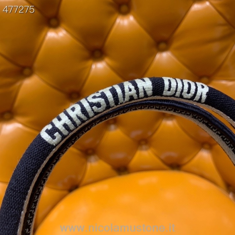 Original Qualität Christian Dior Dioriviera Book Tote Bag 42cm Bestickter Canvas Frühjahr/Sommer 2021 Kollektion Marineblau/weiß
