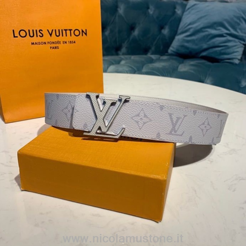 Originalqualität Louis Vuitton Iconic 30 Wendegürtel Monogram Geant Canvas Frühjahr/Sommer 2020 Kollektion M0160t Blanc