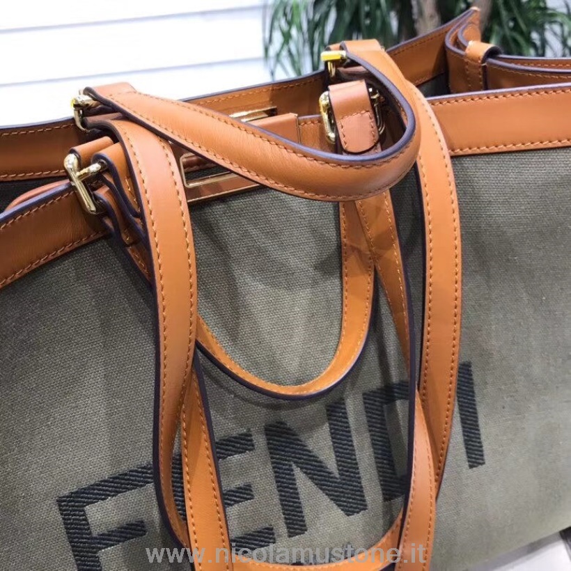 Fendi Logo Shopper Einkaufstasche 42cm In Originalqualität Frühjahr/Sommer 2020 Kollektion Braun