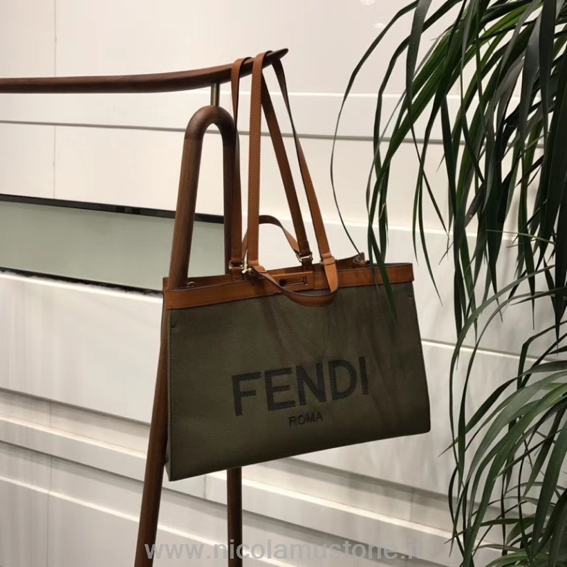 Fendi Logo Shopper Einkaufstasche 42cm In Originalqualität Frühjahr/Sommer 2020 Kollektion Braun