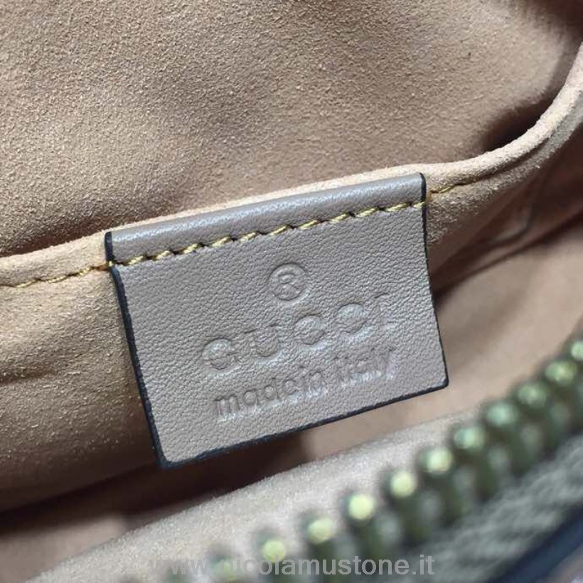 Original Qualität Gucci Marmont Mini Kameratasche Umhängetasche 18cm 448065 Matelasse Chevron Leder Frühjahr/Sommer 2018 Kollektion Taupe