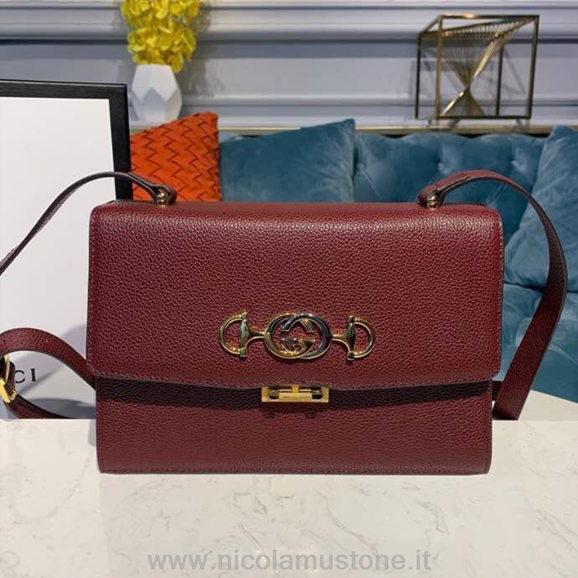 Original Qualität Gucci Zumi Umhängetasche 26cm 576388 Genarbtes Kalbsleder Pre-Fall/Winter 2019 Kollektion Burgund