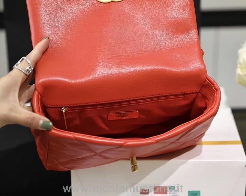 Original Qualität Chanel 19 Umschlagtasche 26cm Ziegenleder Frühjahr/sommer 2020 Akt 1 Kollektion Rot