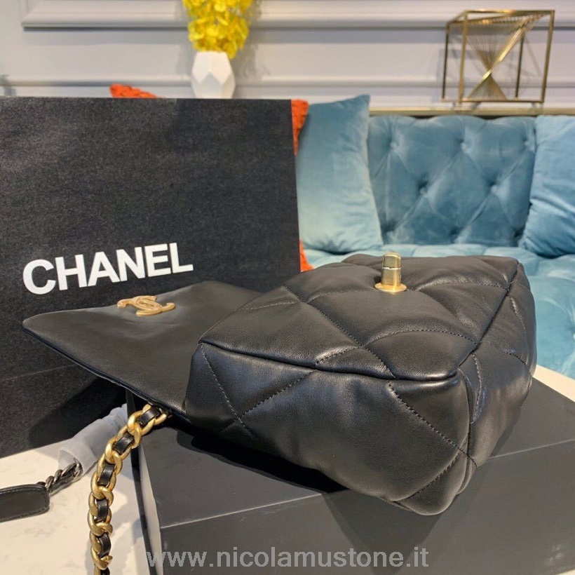 Original Qualität Chanel 19 Umschlagtasche 25cm Ziegenleder Kollektion Herbst/winter 2019 Schwarz